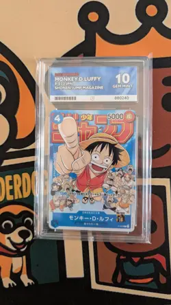 ACE 10 - One Piece Monkey D Luffy P-033 Blue JUMP Magazine PROMO Perfect Subs - Image 1