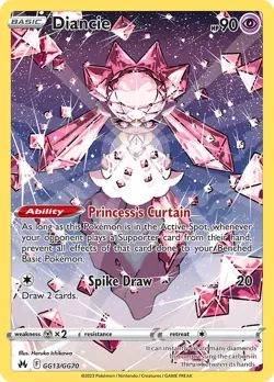 Diancie GG13/GG70 Holo Rare Crown Zenith Pokemon Cards - Image 1