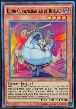 Djinn Cursenchanter of Rituals 1996 Super Rare Holo Yugioh Card THSF-EN038 (NM) - Image 1