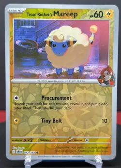Pokemon Team Rocket's Mareep 072/182 Reverse Holo Destined Rivals English NM - Image 1