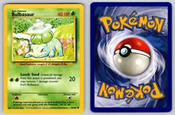 Bulbasaur 44/102 Common Base Set Unlimited Pokemon Near Mint - Image 3