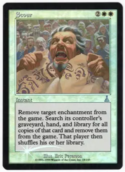 Scour 1999 Urza's Destiny SHIFTED FOIL MISPRINT White Uncommon Instant MTG NM A2 - Image 1