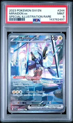 PSA 9 - Pokemon Card - Scarlet & Violet 244/198 - MIRAIDON EX Mint TCG - Image 1