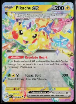 Pikachu ex 057/217 Double Rare Ascended Heroes Pokemon NM - Image 1