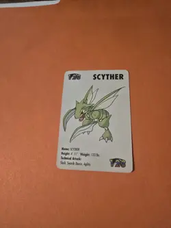 Pokemon 1998 KFC Mini Card #123 Scyther - Image 1