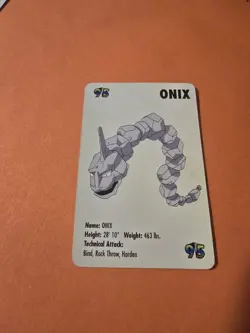 1998 KFC POKEMON CARD ONIX NINTENDO - Image 1