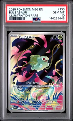 2025 POKEMON MEG EN-MEGA EVOLUTION ILLUSTRATION RARE #133 BULBASAUR PSA 10 - Image 1