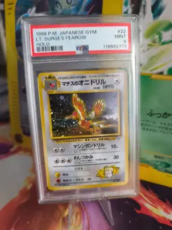 Pokemon Card Lt Surges Fearow Ibitak Vintage Rare Japanese Gym heroes 1998 PSA 9 - Image 1