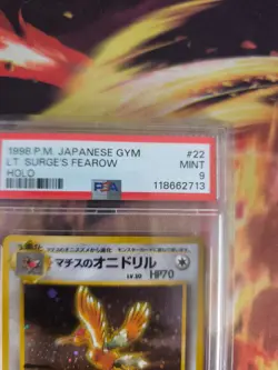Pokemon Card Lt Surges Fearow Ibitak Vintage Rare Japanese Gym heroes 1998 PSA 9 - Image 4