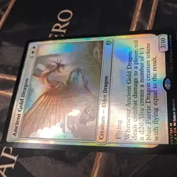 MTG Magic the Gathering FOIL Ancient Gold Dragon! - Image 1