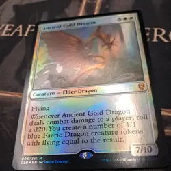 MTG Magic the Gathering FOIL Ancient Gold Dragon! - Image 2