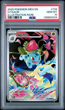 2025 POKEMON MEG EN-MEGA EVOLUTION ILLUSTRATION RARE #134 IVYSAUR PSA 10 - Image 1