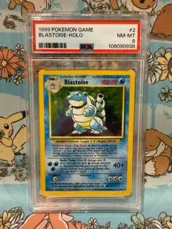 Blastoise Pokemon Base Set Holo 1999 Wizards of The Coast (WOTC) 2/102 PSA 8 - Image 1