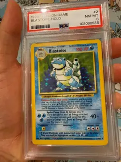 Blastoise Pokemon Base Set Holo 1999 Wizards of The Coast (WOTC) 2/102 PSA 8 - Image 3