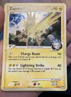 Pokemon TCG Platinum Arceus 2009: Zapdos G #12/99 Rare Holo, Near Mint condition - Image 3