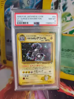 Pokemon Card Lt Surge's Magneton Vintage Rare Japanese Gym heroes 1998 PSA 8 - Image 1