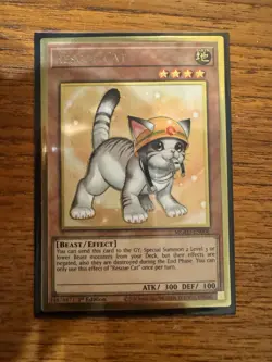 Rescue Cat - MGED-EN006 - Premium Gold Rare - 1st Edition Yugioh - Image 1