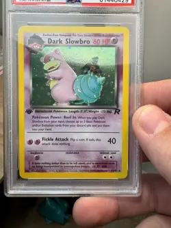 Pokemon Dark Slowbro TCG 1st Ed. Holo Rare Card 12/82 PSA 8 - Rare Non-Swirl - Image 1