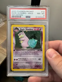 Pokemon Dark Slowbro TCG 1st Ed. Holo Rare Card 12/82 PSA 8 - Rare Non-Swirl - Image 2