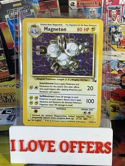 POKEMON FOSSIL EDITION MAGNETON CARD #11 HOLO FOIL HOLOGRAM C STORE MORE RARE #1 - Image 1
