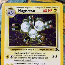 POKEMON FOSSIL EDITION MAGNETON CARD #11 HOLO FOIL HOLOGRAM C STORE MORE RARE #1 - Image 4