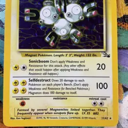POKEMON FOSSIL EDITION MAGNETON CARD #11 HOLO FOIL HOLOGRAM C STORE MORE RARE #1 - Image 5