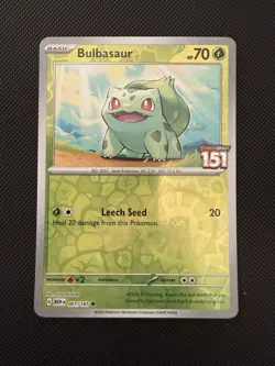 Pokemon Card Bulbasaur Best Buy Promo 001/165 Near Mint - Image 1