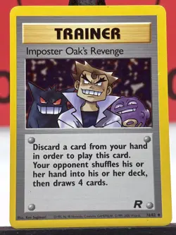 Imposter Oak's Revenge 76/82 Team Rocket WOTC Pokemon TCG Regular 1999 LP - Image 3