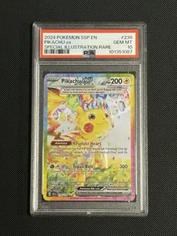 2024 POKEMON SSP EN-SURGING SPARKS #238 PIKACHU EX SIR PSA 10 - Image 4