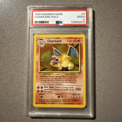 1999 Pokemon Game Base Set #4 Charizard Holo Rare PSA 2 GOOD - Image 1