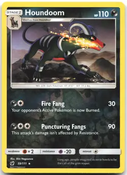 Houndoom 59/111 Rare Crimson Invasion Pokemon Reverse Holo Near Mint - Image 1