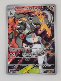 Pokemon Team Rocket's Houndoom Full Art Holo Illustration Rare 191/182 FREE SHIP - Image 1
