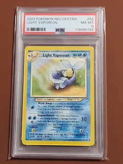 Pokemon Neo Destiny 2002 Light Vaporeon #52 PSA 8 - Image 1