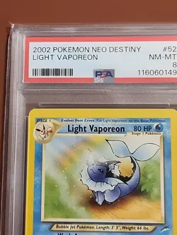Pokemon Neo Destiny 2002 Light Vaporeon #52 PSA 8 - Image 2