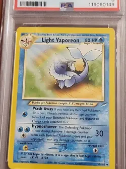 Pokemon Neo Destiny 2002 Light Vaporeon #52 PSA 8 - Image 4
