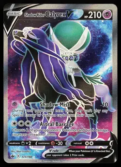 Shadow Rider Calyrex V 171/198 Ultra Rare Chilling Reign Pokemon Card - Image 1