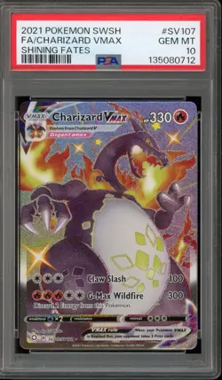 Pokemon Charizard VMAX Shining Fates Full Art #SV107 PSA 10 Gem Mint - Image 1
