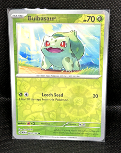 Pokemon TCG Reverse Holo Bulbasaur Scarlet & Violet-151 001/165 Regular Common - Image 1