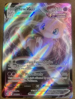 Mew VMAX 114/264 Fusion Strike Ultra Rare Holo 310 HP Max Miracle Pokemon TCG - Image 1