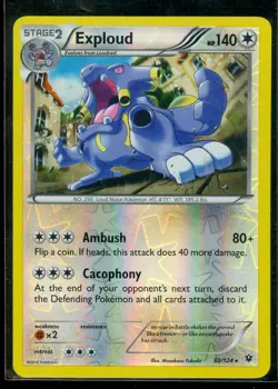 Pokemon EXPLOUD 82/124 - XY Fates Collide - RARE Rev Holo - MINT - Image 1