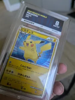 ACE 8 Pikachu World Japanese Blue Promo Holo Pokemon Card 2010 Gem Mint POP 1 - Image 3