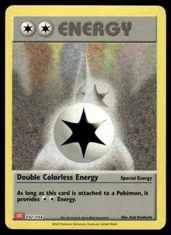 DOUBLE COLORLESS ENERGY - 032/034 holo TCG Classic Charizard Pokemon NM - Image 1
