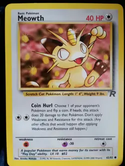 Pokemon TCG Meowth #62/82 Team Rocket English NM - Image 1