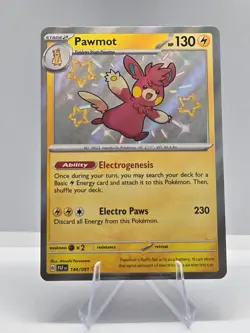 Pawmot 144/091 Shiny Rare Paldean Fates Pokemon NM - Image 1
