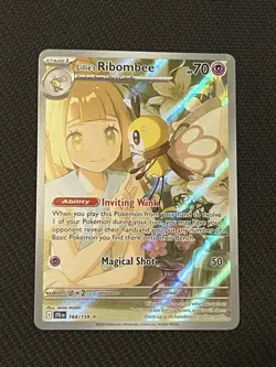 Pokemon TCG Journey Together 164/159 Lillie’s Ribombee Illustration Rare - NM - Image 1