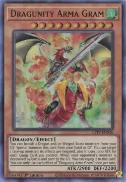 Dragunity Arma Gram GFTP-EN036 UR NM Ghosts from the Past 1st Ed Yugioh! - Image 1