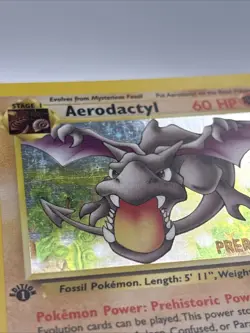 Pokemon Aerodactyl Fossil 1/62 1st Edition Holo Pre-Release RARE Pokemon Card - Image 2