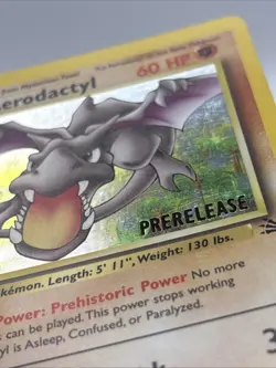 Pokemon Aerodactyl Fossil 1/62 1st Edition Holo Pre-Release RARE Pokemon Card - Image 3