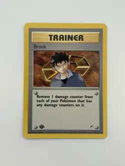 1st Edition Brock Gym Heroes Trainer Card 98/132 - Non-holo Rare NM - Image 1