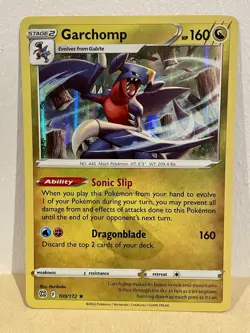 Pokemon TCG Garchomp Holo Card Brilliant Stars Series 109/172 - Image 1